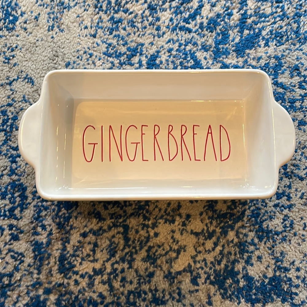 NWOT Rae Dunn by Magenta ‘Gingerbread’ Loaf Bakery Dish Pan Stoneware